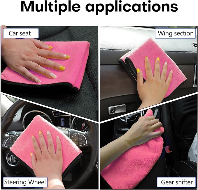 Hovom 3PCS Car Microfiber Towels, 23.62"×11.81" Lint-free Microfiber Towels - Image 6