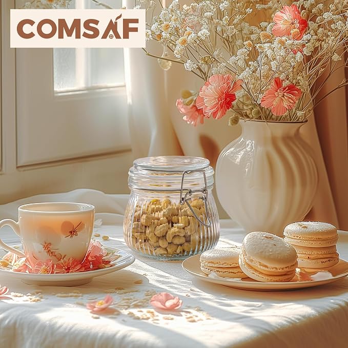ComSaf Airtight Glass jar with lid 17oz, Glass Storage Containers with Lids - Image 5