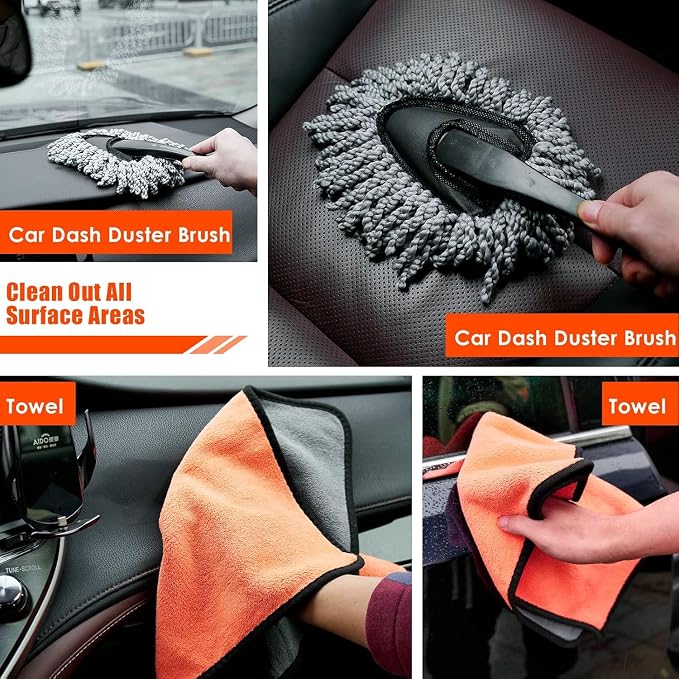 Viewsun Car Cleaning Kit, Detailing Brush Set, Windshield Cleaner, Cleaning Gel - Image 8