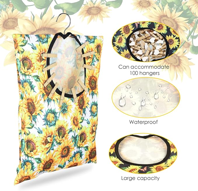 2 Pcs Sunflower Clothes Pin Bag Clothespin Bag Holder Clothespin Holder 15 X 11 - Image 4