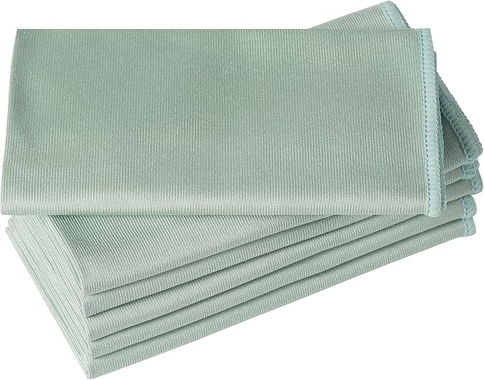6 Pack Microfiber Glass Cleaning Cloth, 16 Inch X 16 Inch, Lint Free Quickly by Puomue