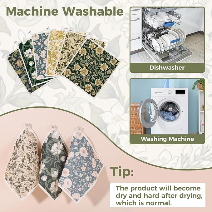 Needbrock 6 Pack William Morris Swedish Dishcloths - Image 4