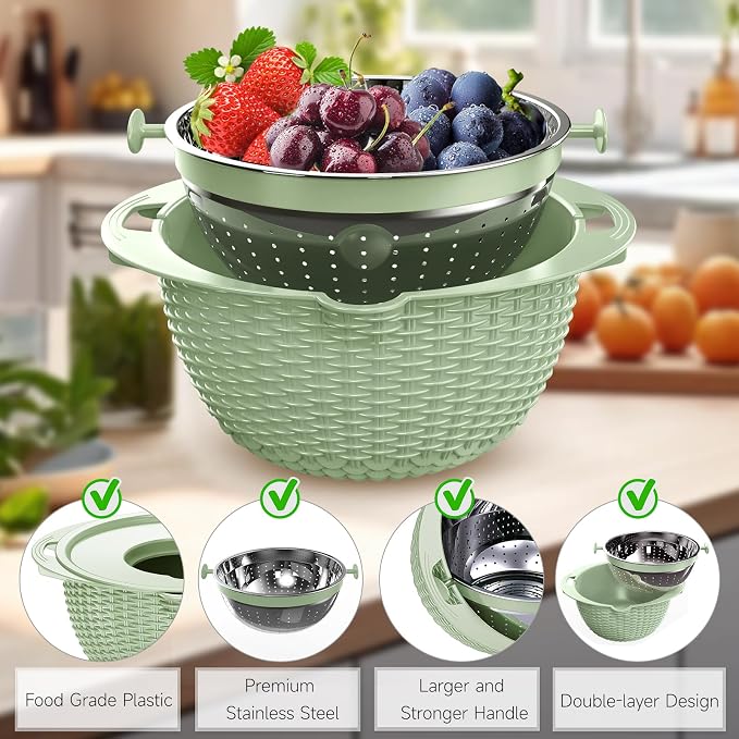 4-1 Strainer Bowl with Lid Set - Image 6