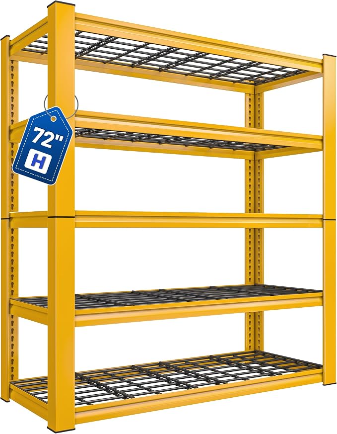REIBII 72''H Garage Shelving 3010 LBS Storage Shelves Adjustable Metal Shelving by REIBII