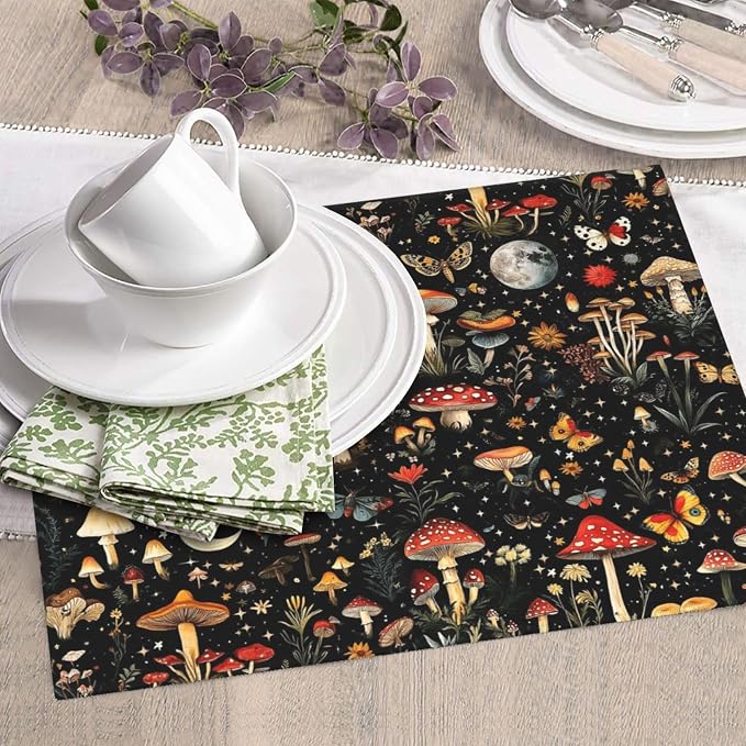 Black Forest Mushroom Butterfly Dish Drying Mats, Absorbent Microfiber Cute - Image 3
