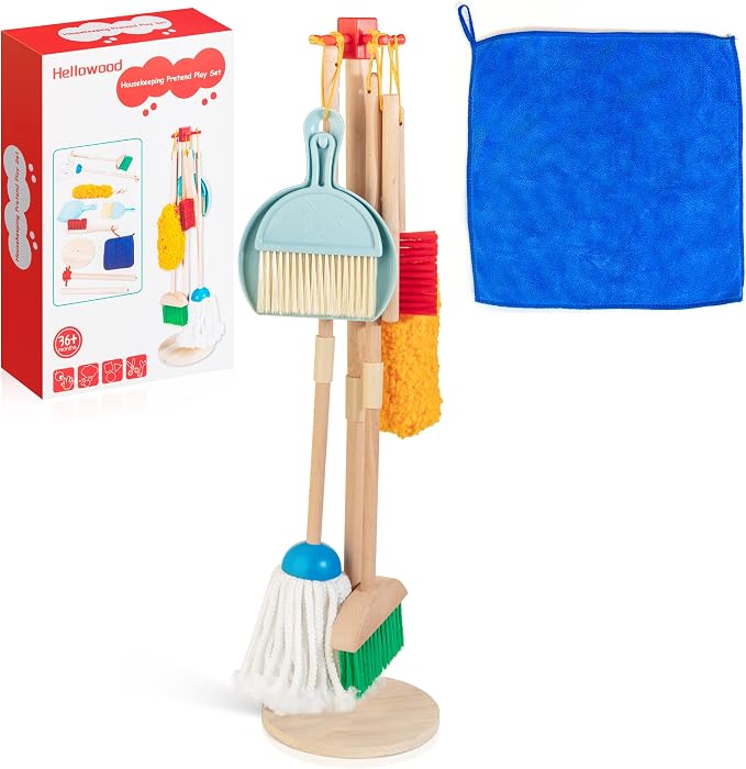 Kids Cleaning Set, Cleaning Toys Gift by HELLOWOOD