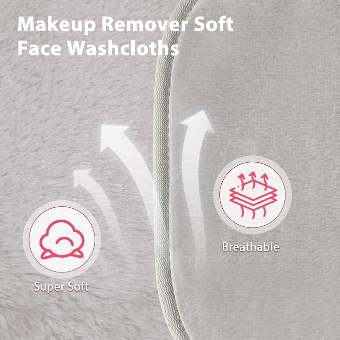 Makeup Remover Cloth, 12 Pack Makeup Remover Pads Microfiber Face Washcloth - Image 3