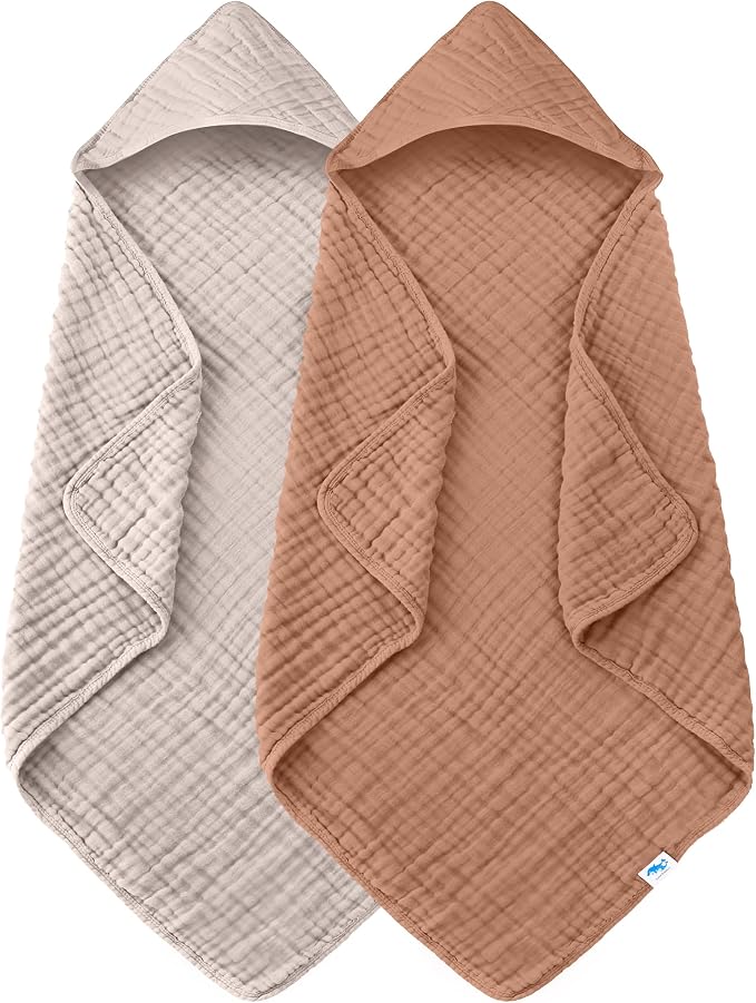 SWEET DOLPHIN Muslin Hooded Baby Bath Towels by SWEET+DOLPHIN