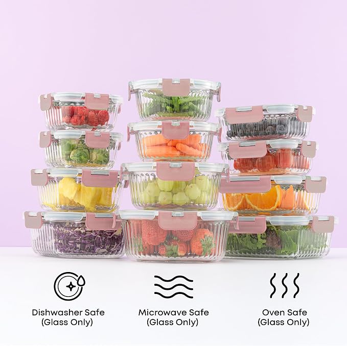 JoyJolt 24pc Borosilicate Glass Storage Containers - Image 5