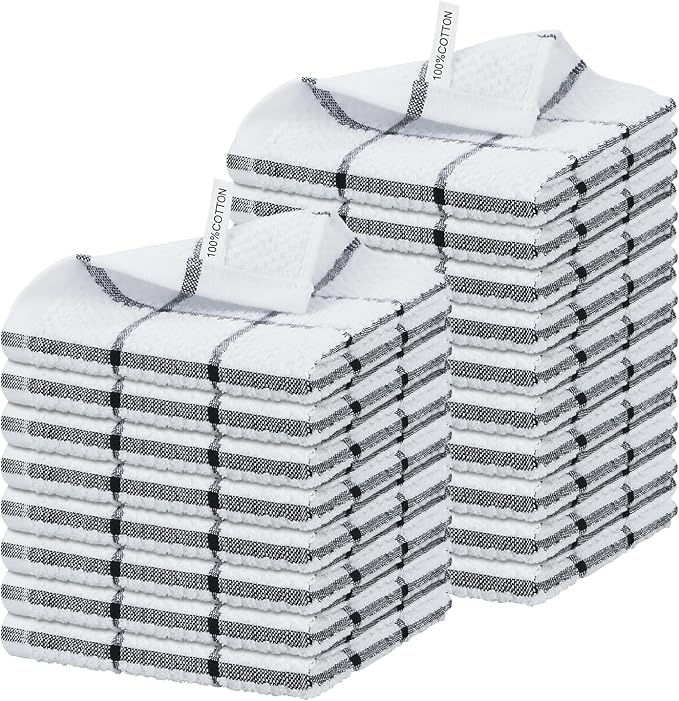 Nialnant 18 Pack Kitchen Towels, 100% Cotton Dish Towels by Nialnant