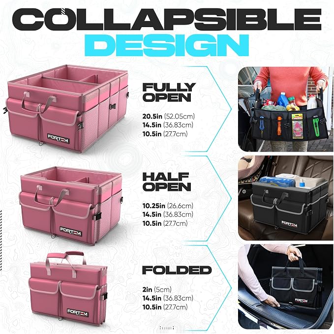 FORTEM Trunk Organizer For SUV Car Trunk Organizer, Foldable Storage, Car - Image 6