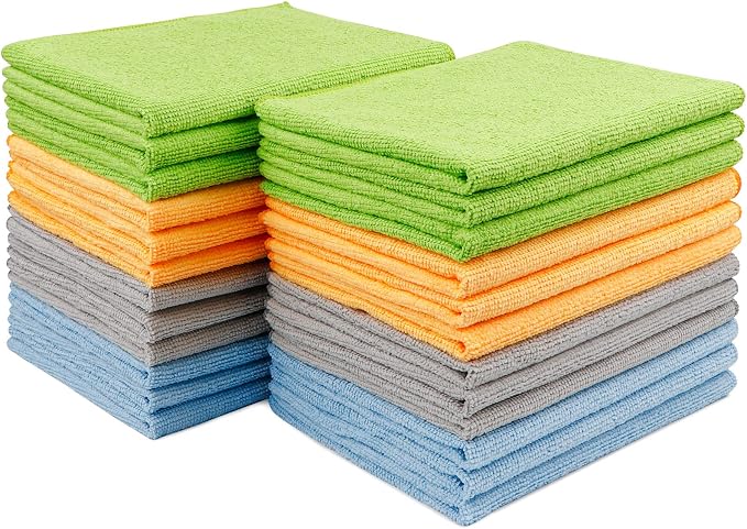 AIDEA Microfiber Cleaning Cloth 24 Pack, Microfiber Towels by AIDEAHOME