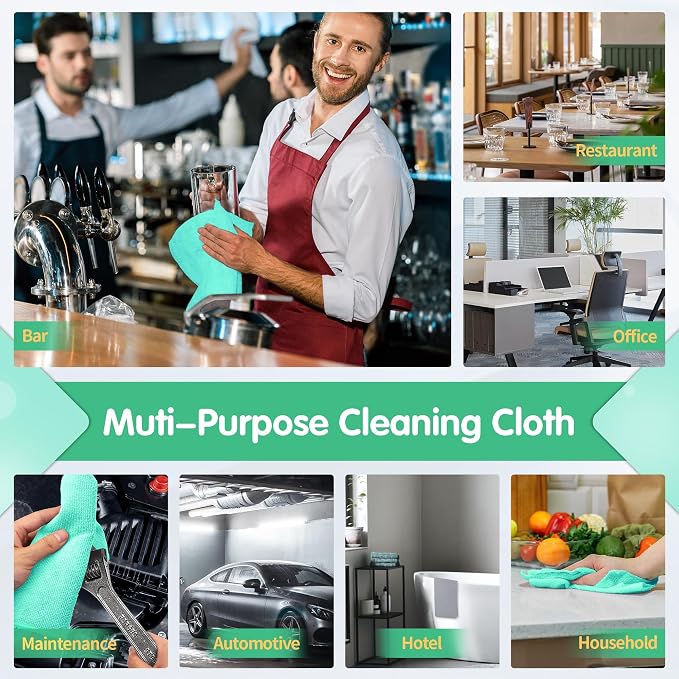 FIXSMITH Turquoise Microfiber Cleaning Cloth -Pack of 8, Highly Absorbent - Image 7