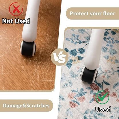 chakme Office Chair Mat for Hardwood Floor, 48"x36" Easy Glide Computer Desk Mat Protector for Rolling Chair Under Desk Rug Nonslip Backing, Machine Wash, (Floral)