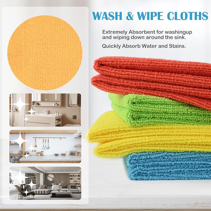 Microfiber Cleaning Cloth, 50 Pack Cleaning Rags - Image 5