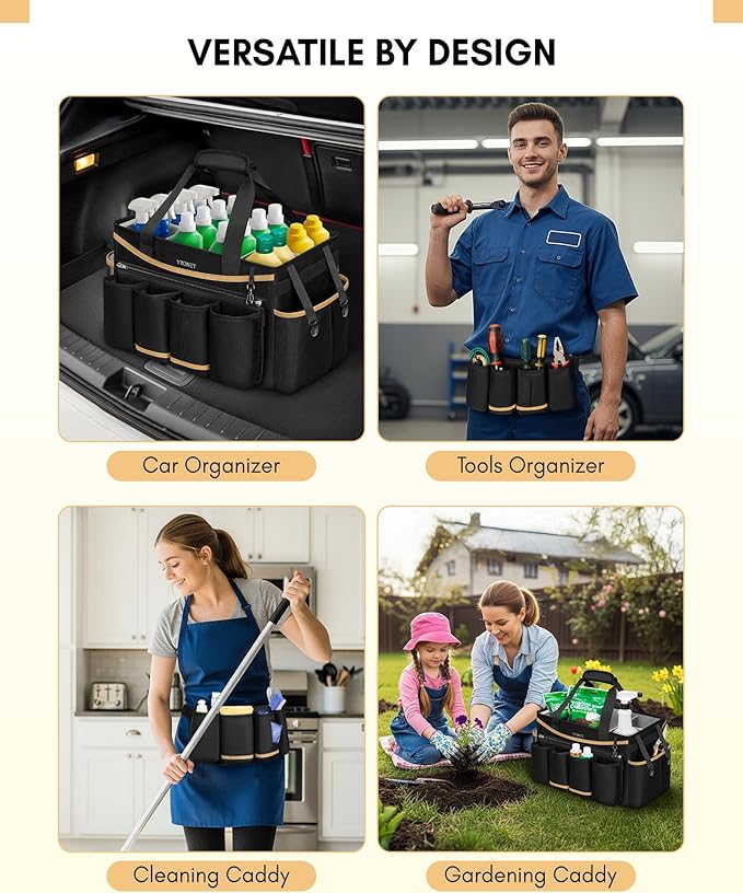 Ytonet Cleaning Caddy Bag with Detachable Apron, Extra Large Cleaning Supplies - Image 6