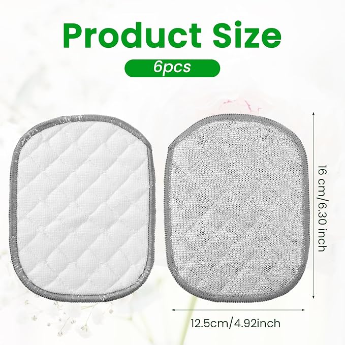TIESOME 6Pcs Newly Upgraded Double Side Non Scratch Wire Dishcloths, Reusable - Image 2