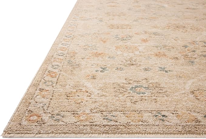 Loloi Chris Loves Julia Palma Collection PLM-11 Natural/Multi 11'-6" x 15'-7" Fringe Area Rug Vintage Style Boho Living Room Bedroom Carpet