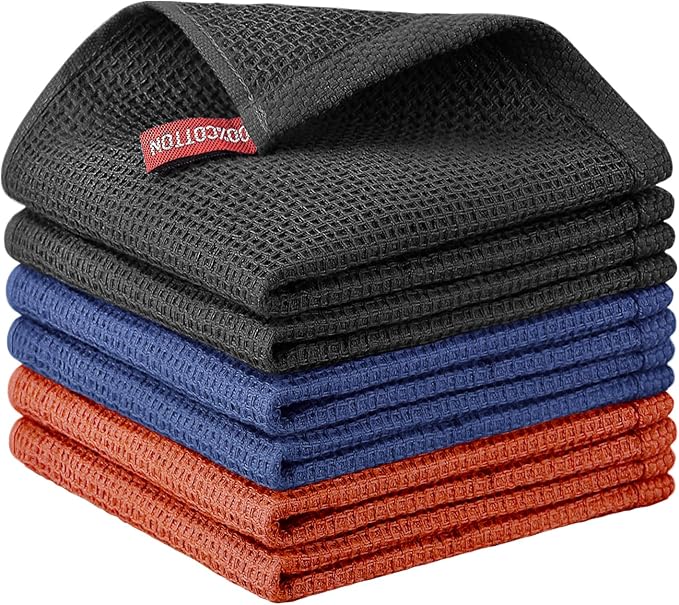 Nialnant 6 Pack Kitchen Towels, 100% Cotton Dish Cloth by Nialnant