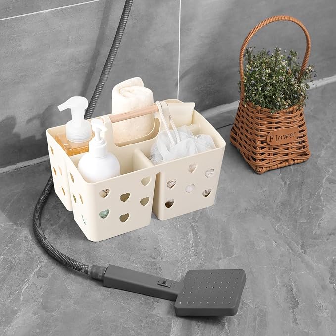 Anyoifax Portable Shower Caddy Plastic Shower Basket Organizer Divided Bathroom - Image 4
