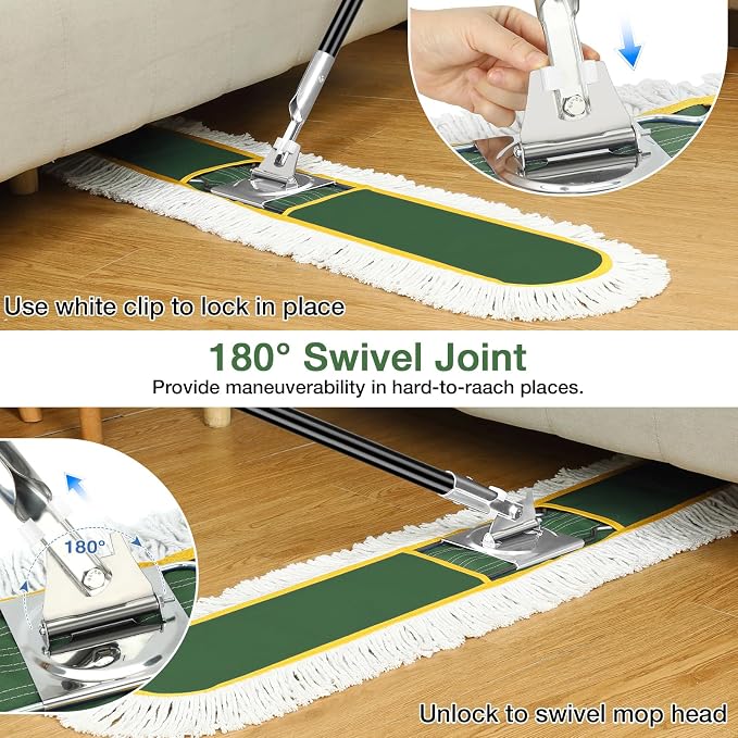 48" Commercial Industrial Dust Mop, CLDREAM Heavy Duty Floor Sweeper - Image 3