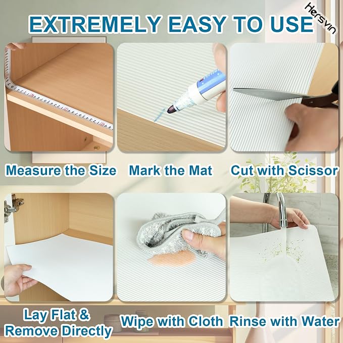 Shelf Liners 14 in x 20 ft EVA Drawer Mats, Non-Adhesive Cupboard Protector - Image 3