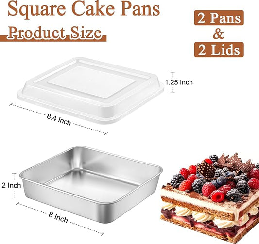 LIANYU 8 x 8 Square Baking Pan - Image 2