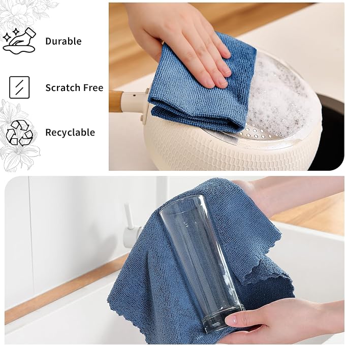 80 Pack Microfiber Cleaning Cloth Roll, Lint Free Rags & Tear Away Reusable - Image 2