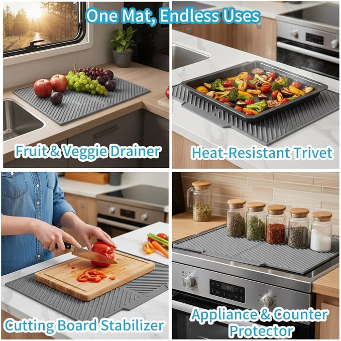 Silicone Dish Drying Mat for Kitchen Counter - Image 6