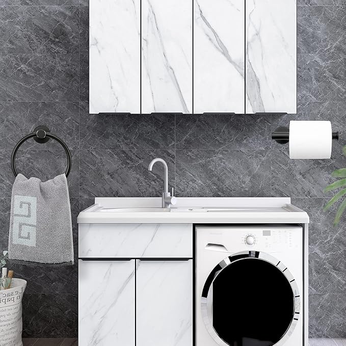 NearMoon 2 Pieces Bathroom Hardware Accessories, Towel Ring and Toilet Paper - Image 7
