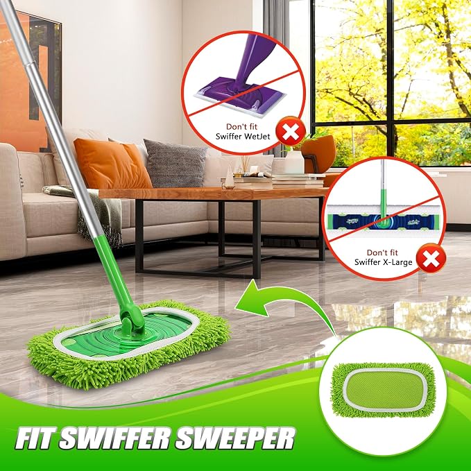 Set of 4 Reusable Microfiber Mop Pads Compatible - Image 2