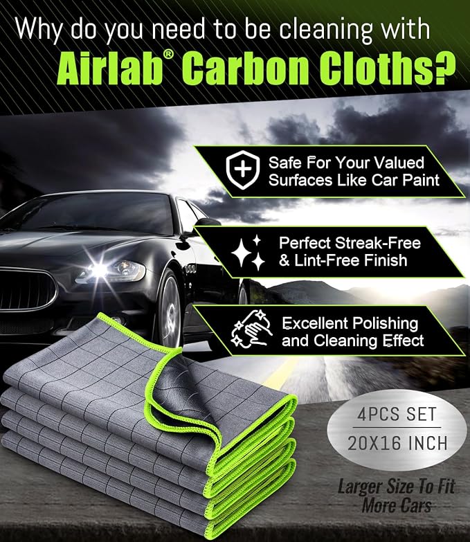 Airlab Magic Cleaning Cloth Window Glass Cleaner Carbon Microfiber Towels - Image 2