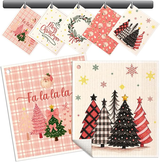 Christmas Swedish Dishcloths for Kitchen by MissAdola