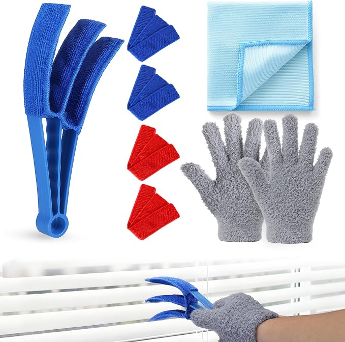 XANGNIER Window Blind Cleaner Duster Tool Set, Blind Cleaning Tools, Washable by XANGNIER