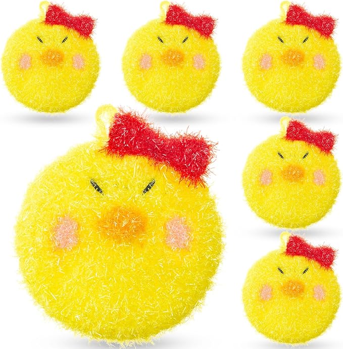 Breling 6 Pieces Chick Shape Dish Sponge Dual Sided Non Scratch Dish Washing by Breling