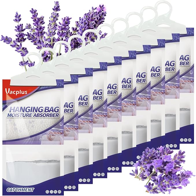 Vacplus Moisture Absorbers, Hanging Closet Dehumidifier Bags, Humidity Packs by Vacplus