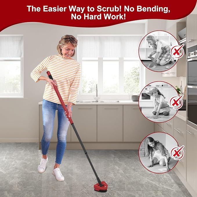Replacement Scrub Brush for O-Cedar 2-Tank System, 4.4" Triangular Spin Mop - Image 7