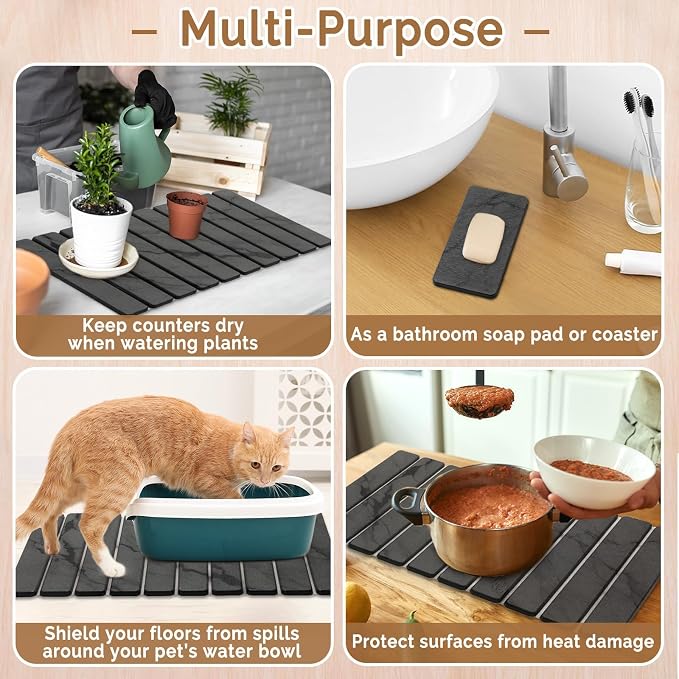 2 PCS Large Stone Dish Drying Mat - Image 6