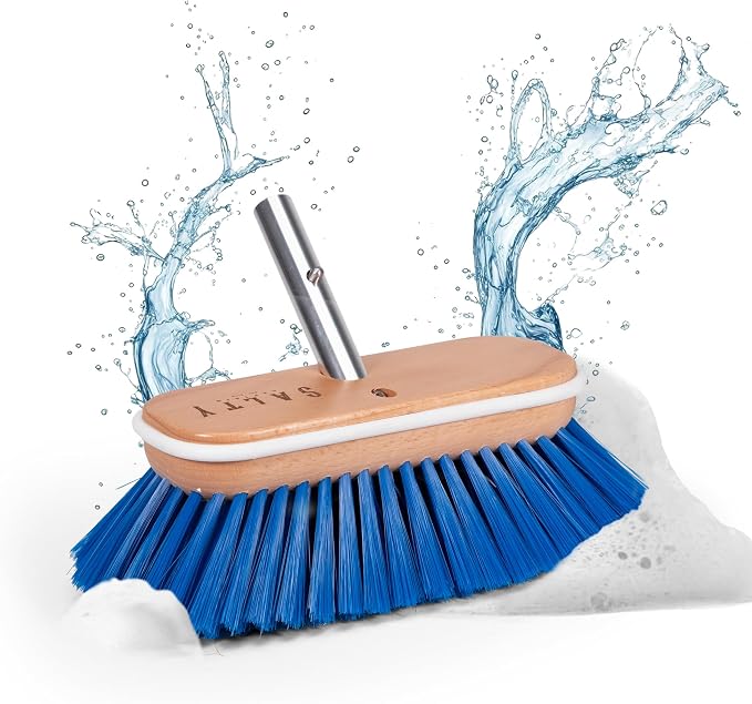 Salty Captain Medium Bristle Boat Deck Brush – Versatile Cleaning by SaltyCaptain