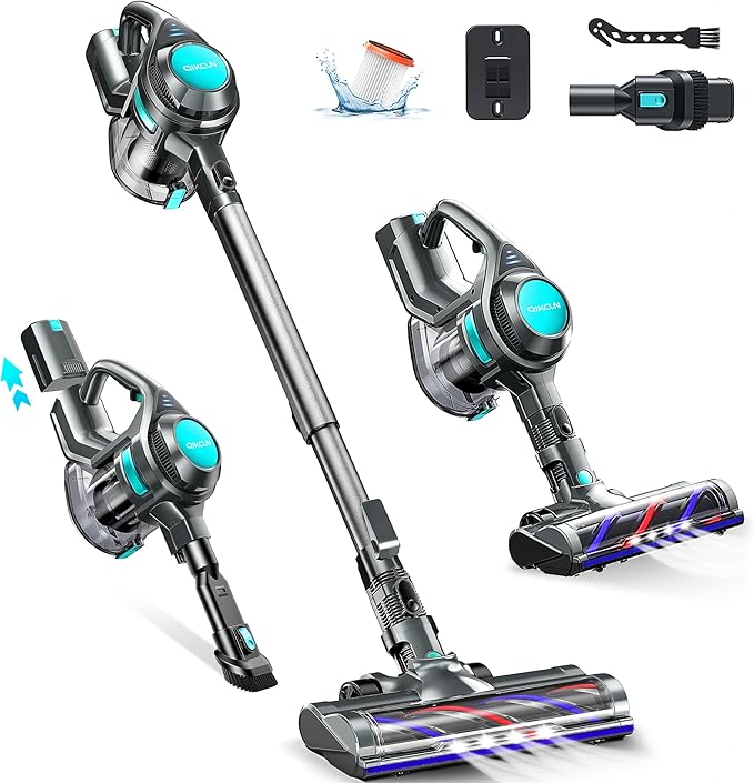 Cordless Vacuum Cleaner, 8-in-1 Powerful Vacuum Cleaners by Qikcln