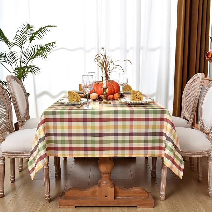 Waterproof Plaid Tablecloth Fabric - Image 3