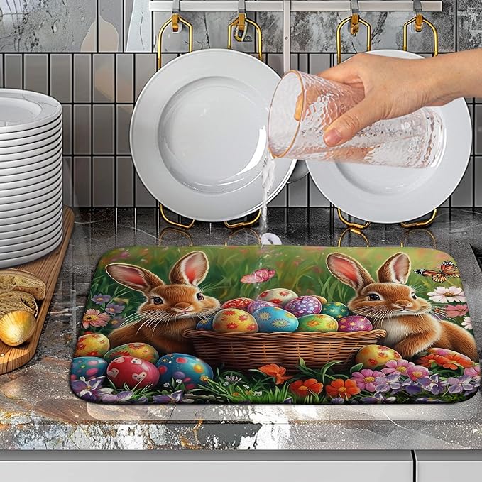 Easter Bunny Eggs Dish Drying Mat - Image 5