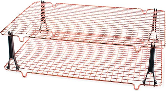 Nordic Ware Stackable Cooling 2 Copper Racks Plus 4 Snap-On Legs, 16.875 in × by NordicWare