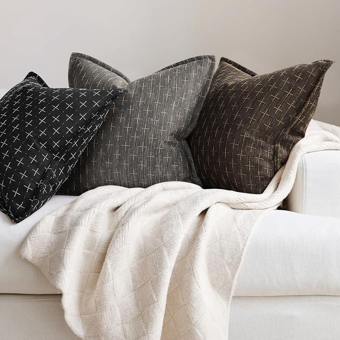 ZWJD Pillow Covers 22x22 Set of 2 Soft Polyester Textured Pillow Covers - Image 4