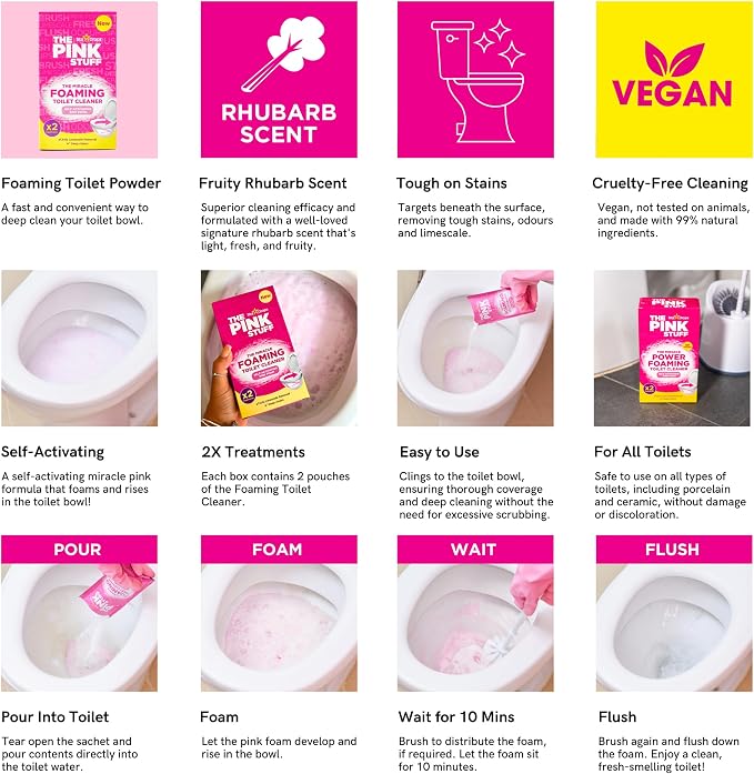 Stardrops The Pink Stuff Miracle Power Foaming Toilet Cleaner – Self-Activating - Image 5