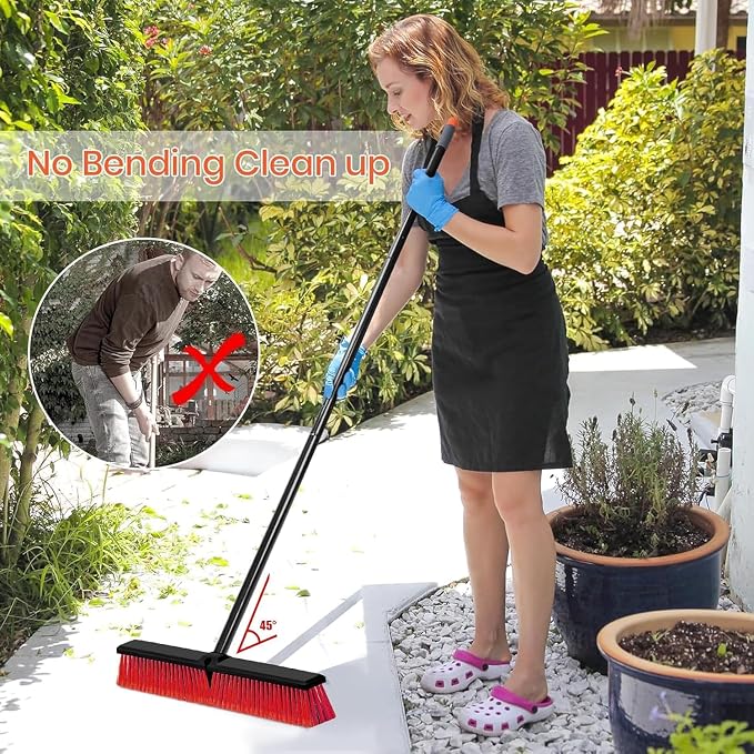 18" Push Broom Outdoor Heavy Duty, Snow Broom - Image 2