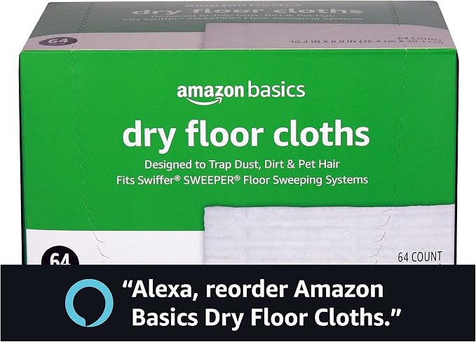 Amazon Basics Dry Floor Cloths | Clean Dust & Dirt | Pet Hair Removal | 64 - Image 6