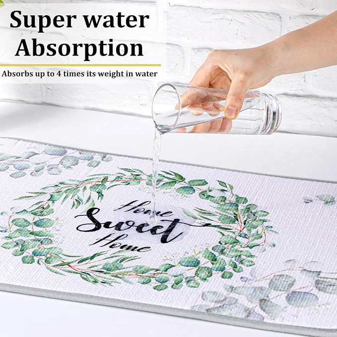 Zonon Dish Drying Mat for Kitchen Counter 16 x 24 Microfiber Absorbent Dish - Image 6