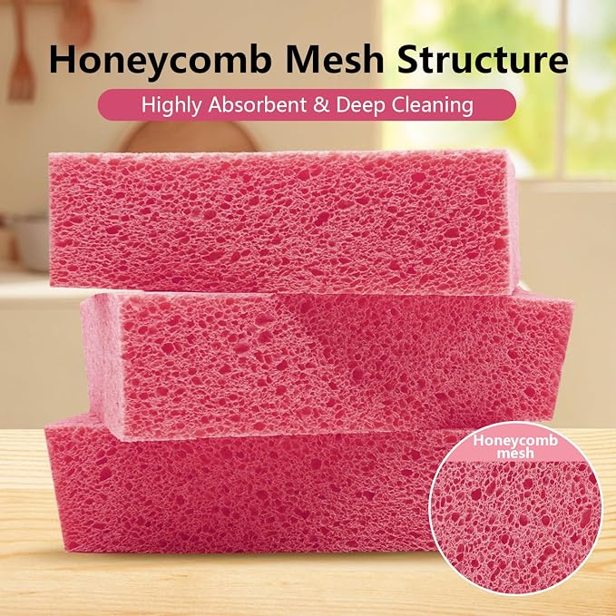 Car Wash Sponges, 3 Pack Extra Thick Large Cleaning Sponge Multi-Purpose - Image 3