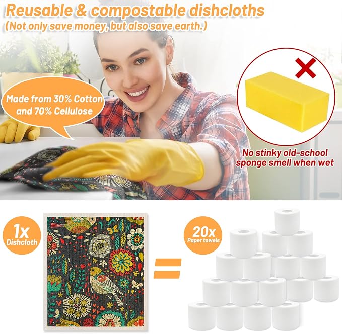 Lucomb 8 Pack Swedish Dishcloths - Image 6